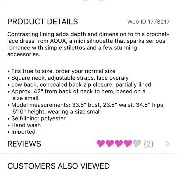 AQUA Lace High Neck Midi Dress - Picture 7 of 7